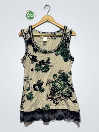 Mok & Me Top con spalline in pizzo floreale