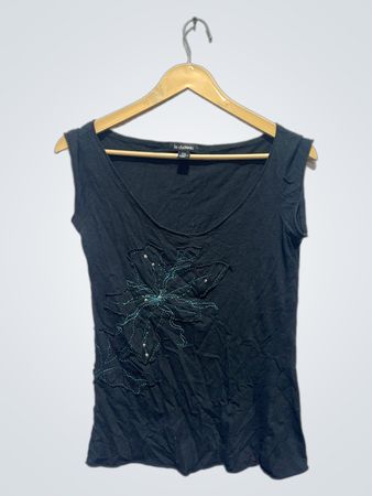 Le Chateau Sleeveless Black Embellished Top