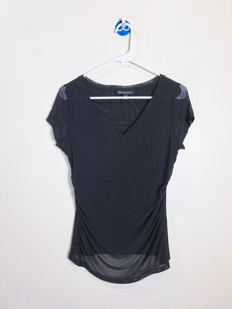 INC International Concepts シアーメッシュ Vネックトップ