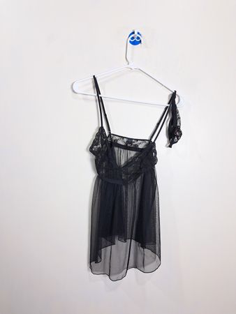 Victoria's Secret Black Lace Babydoll Lingerie Set