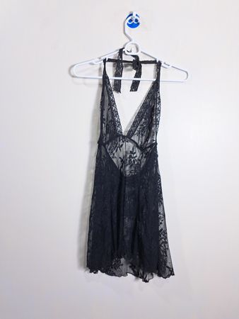 Chemisier Halter in Pizzo Nero