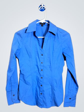 Camicia blu button-down Essential Stretch Express
