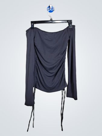 Ruched Off-the-Shoulder Long Sleeve Top