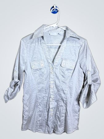 「New York & Company ストライプ ボタンアップ シャツ」