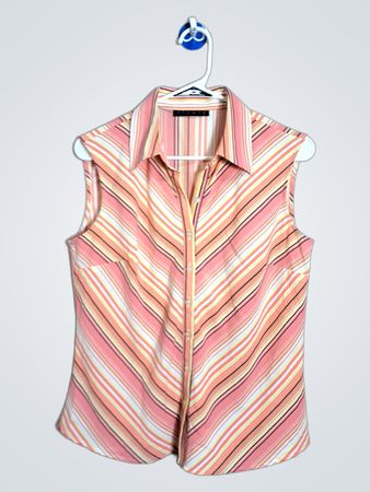 Camisa sin mangas a rayas abotonada Ninety