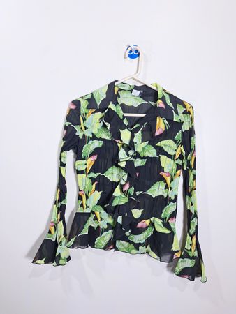 ubu i'll be me Floral Print Ruffle Blouse