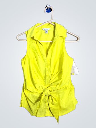 Camisa sin mangas con cuello y lazo frontal Nine West