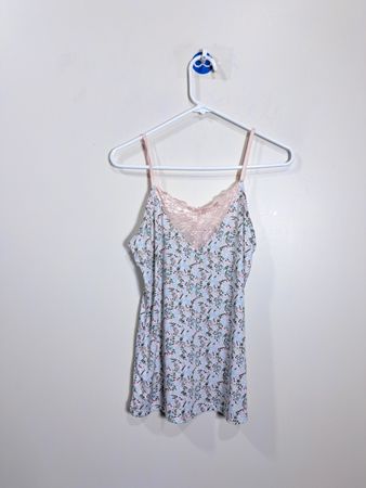 Floral Print Lace Trim Cami