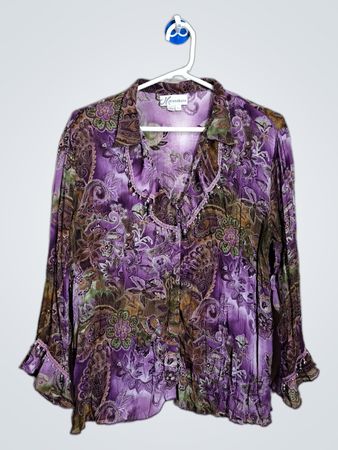 Chemise à boutons à imprimé Paisley Dressbarn