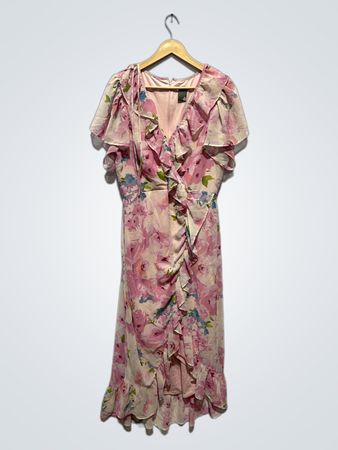 Floral Print Ruffle Maxi Dress