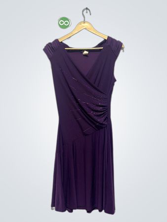 IDAO Purple Embellished Ruched Dress