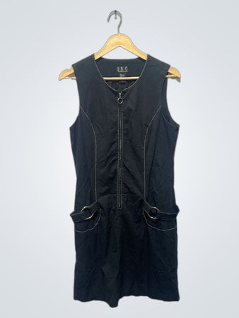 INC International Concepts Ärmelloses Schwarzes Kleid mit Reißverschluss und Schnallen-Taschen