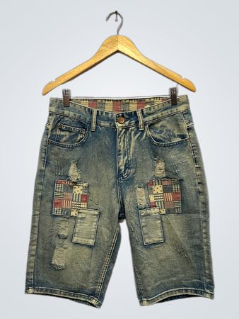 JEANS NEW FASHION Distressed Patchwork Denim Shorts