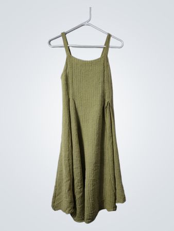 Vestido Midi Texturizado Verde