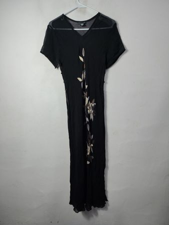 American Angel Black Floral Sheer Maxi Dress