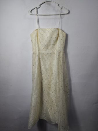 Vestido de Beads Papell Boutique Evening Cream