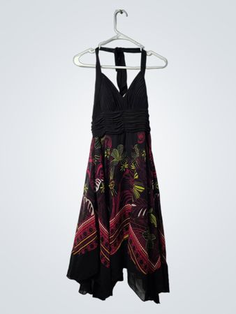 Sangria Halter Neck Floral Print Dress