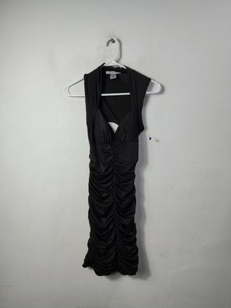 La Belle Black Ruched Sleeveless Dress