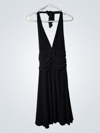 White House Black Market Halter Neck Ruched Midi Dress
