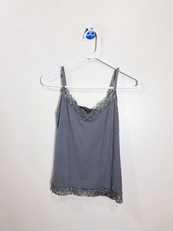 The Limited Grey Lace Trim Cami Tank Top