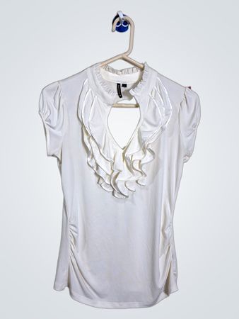 Blouse Henriette blanche à volants