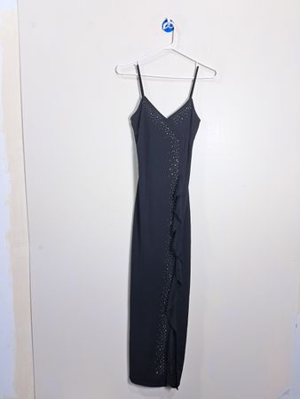 Robe maxi à volants ornée Taboo Black