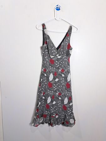 Robe midi sans manches à encolure en V pour femme BCBGMAXAZRIA
