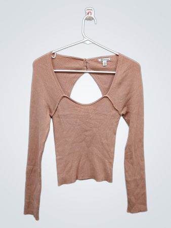VERSONA Women's Ribbed Cutout Long Sleeve Sweater