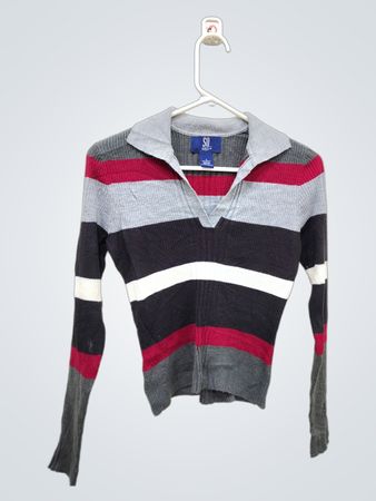 SO... GSJC Striped Collared Sweater