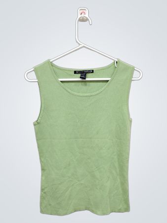 SCOTT TAYLOR Women's Green Ribbed Tank Top