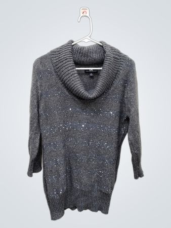 I.N. San Francisco Suéter Feminino com Gola de Cowl em Lantejoulas