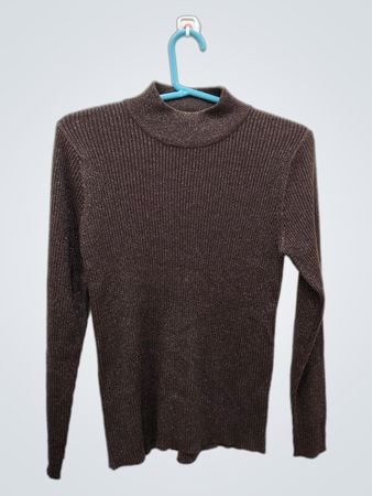 N.E.K. Primary Pieces Mock Neck Ribbed Sparkle Sweater