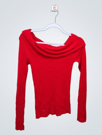 Top de Tricô Off-the-Shoulder Express Red