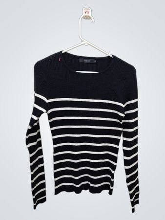ZESICA Blusa de Manga Longa Listrada para Mulheres