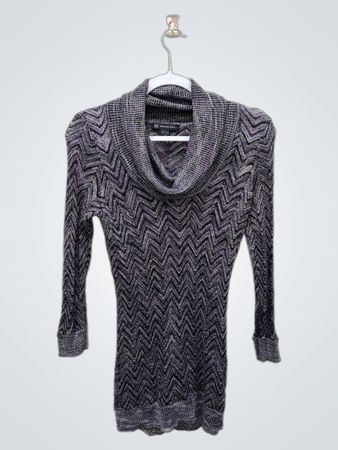 INC International Concepts Women's Metallic Chevron Cowl Neck Sweater