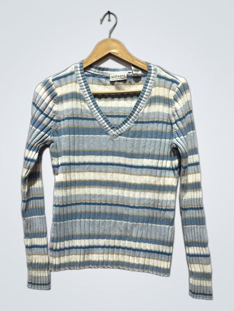 Suéter Listrado V-Neck Villager da Liz Claiborne Company