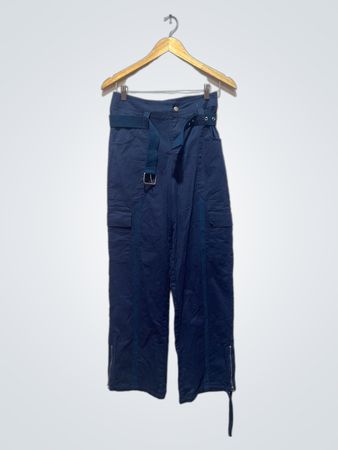 Navy Cargo Pants with Belt