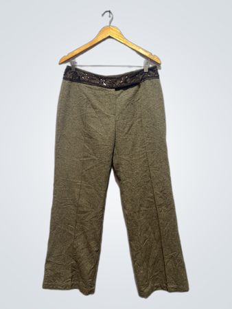 LA BOUTIQUE Calças de Cintura com Miçangas