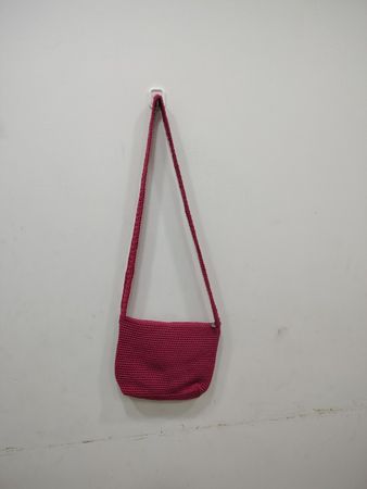 Pink Crocheted Crossbody Bag