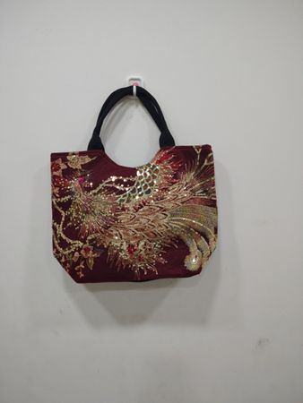 Sac fourre-tout brodé en paon