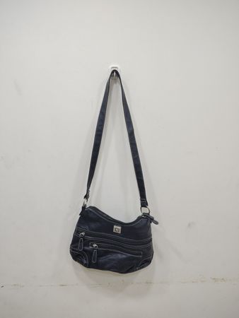 Bolsa de Ombro de Couro Preto Stone Mountain