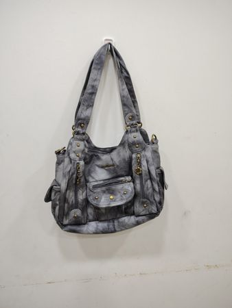 Angel Barcelo Grey Tie-Dye Shoulder Bag