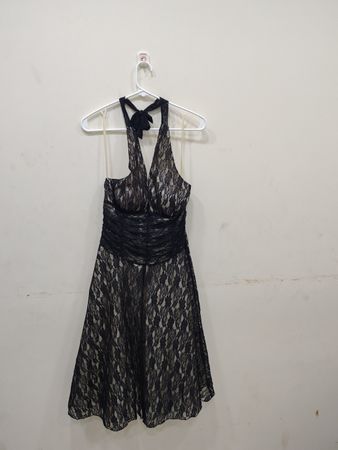 Philip de Caprio Black Lace Halter Dress