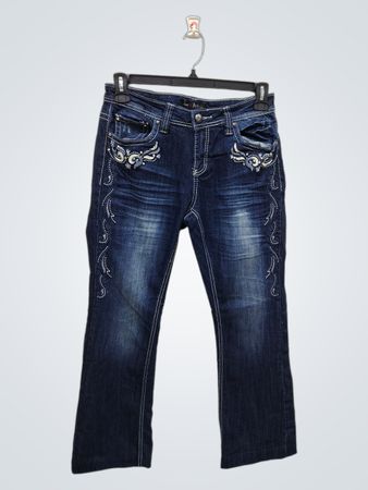 Eve & Nation Damen Bootcut-Jeans mit Verzierungen