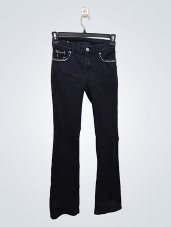 Jeans a zampa d'elefante neri con tasche decorate SILVER DUX per donna