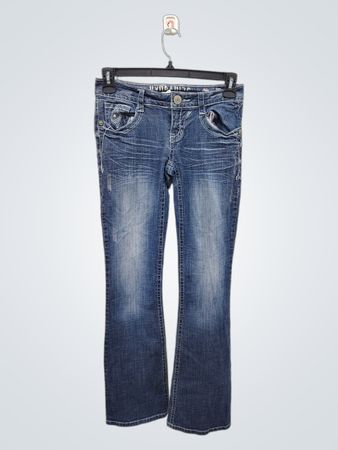 Blue Jeans with Fleur-de-lis Design