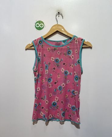 D&G Dolce & Gabbana Floral Mesh Tank Top