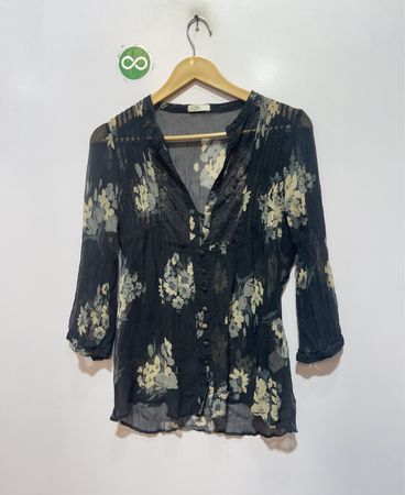Joie Floral Print V-Neck Blouse