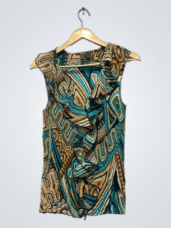 Sere Made Sleeveless Ruffle Front Top