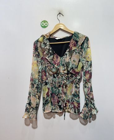 Lauren Conrad Floral Ruffle Blouse